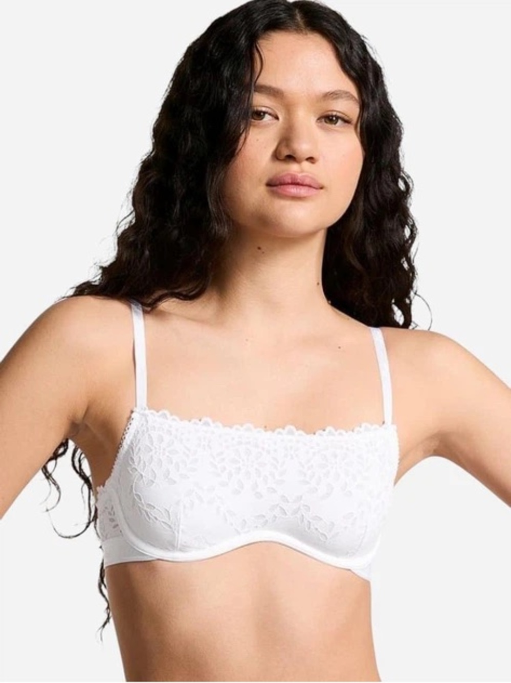 VICTORIA SECERT PINK EYELET WINK SCOOP BRA WHITE SIZES L (NEW WITH TAGS) A4